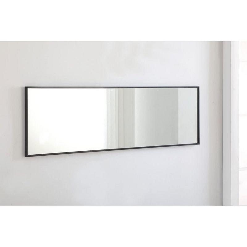 Black Metal Frame Rectangular Wall Mirror 18x60