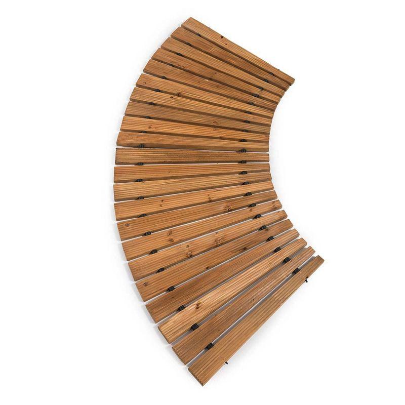 Plow & Hearth 4'L Roll-Out Curved Hardwood Pathway