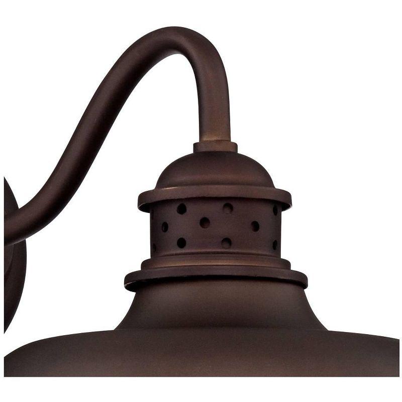 Franklin Iron Works Park Rustic Outdoor Barn Lights Fixtures Set of 2 Oil Rubbed Bronze 9" Open Cage for Post Exterior Light Barn Deck Post Light Yard