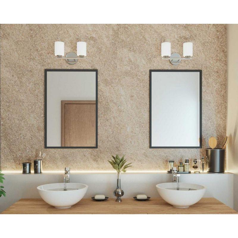 Elegant Textured Black Porcelain 2-Light Bath Vanity Fixture