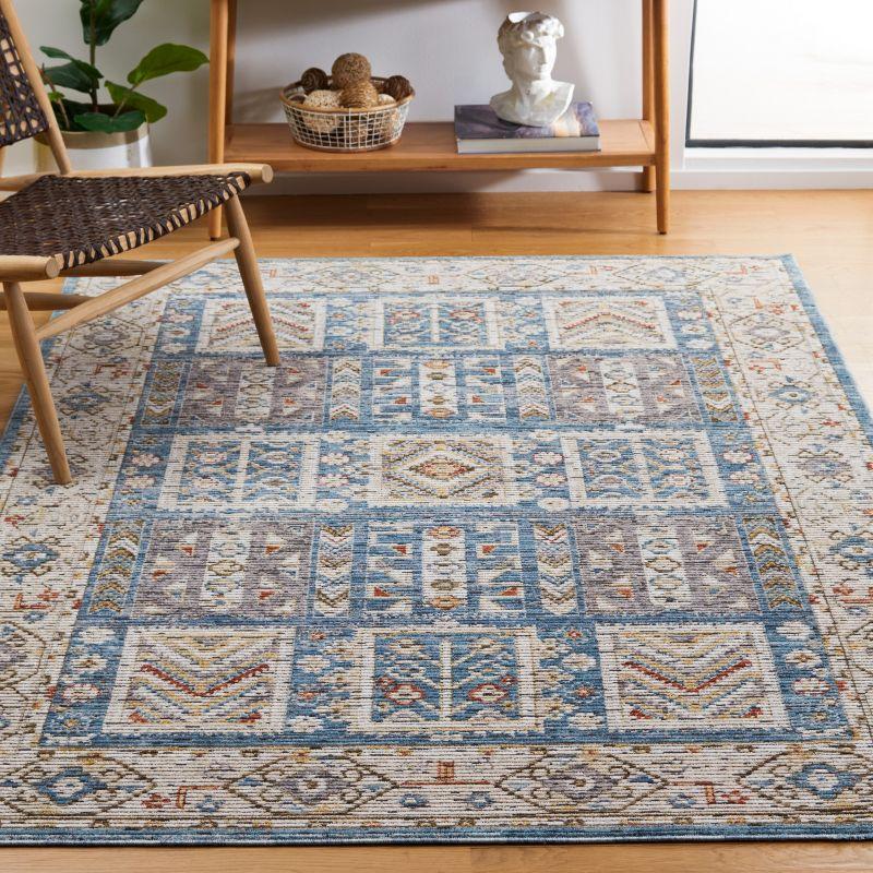 Sierra Ivory and Blue Hand-Knotted Area Rug