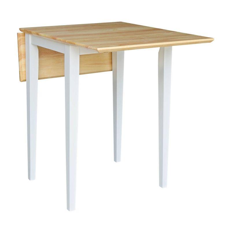 Elmwood White and Natural Solid Wood Extendable Dining Table