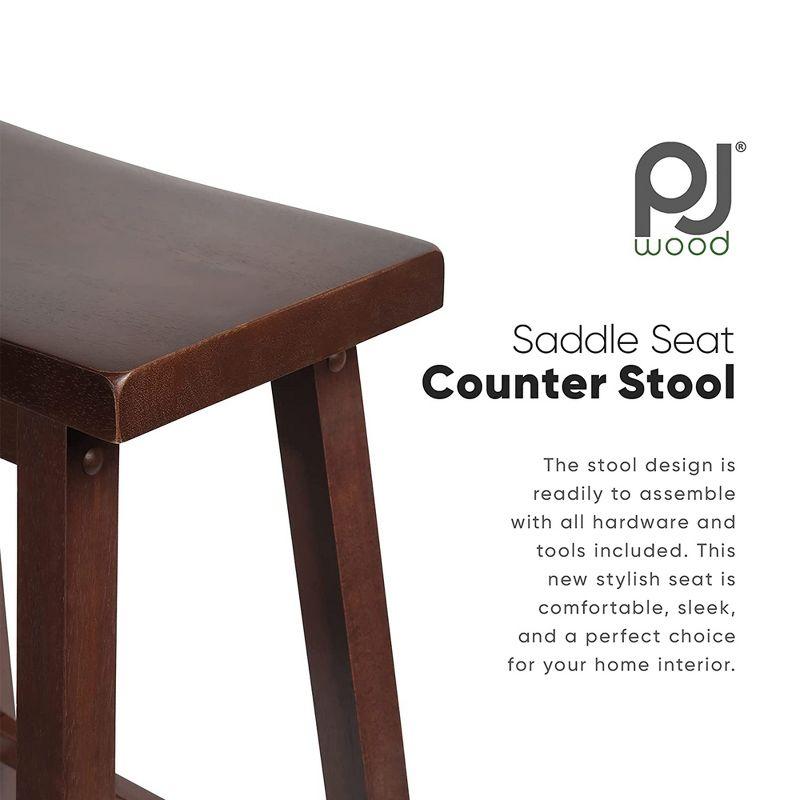 PJ Wood Solid Wood Accent Stool