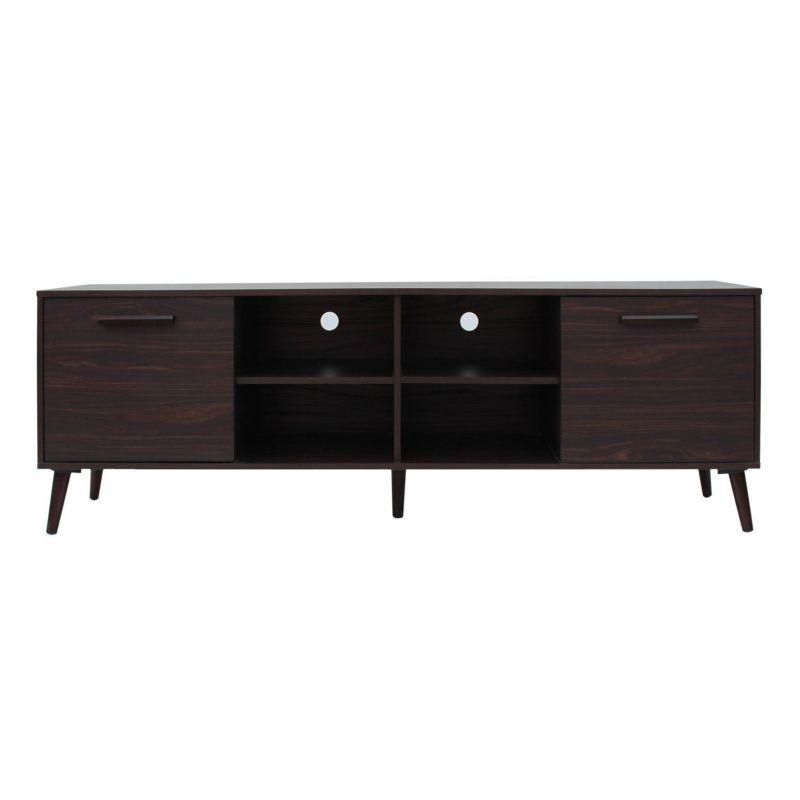 Dontae 74" Gray Mid-Century Modern TV Stand with Cabinet