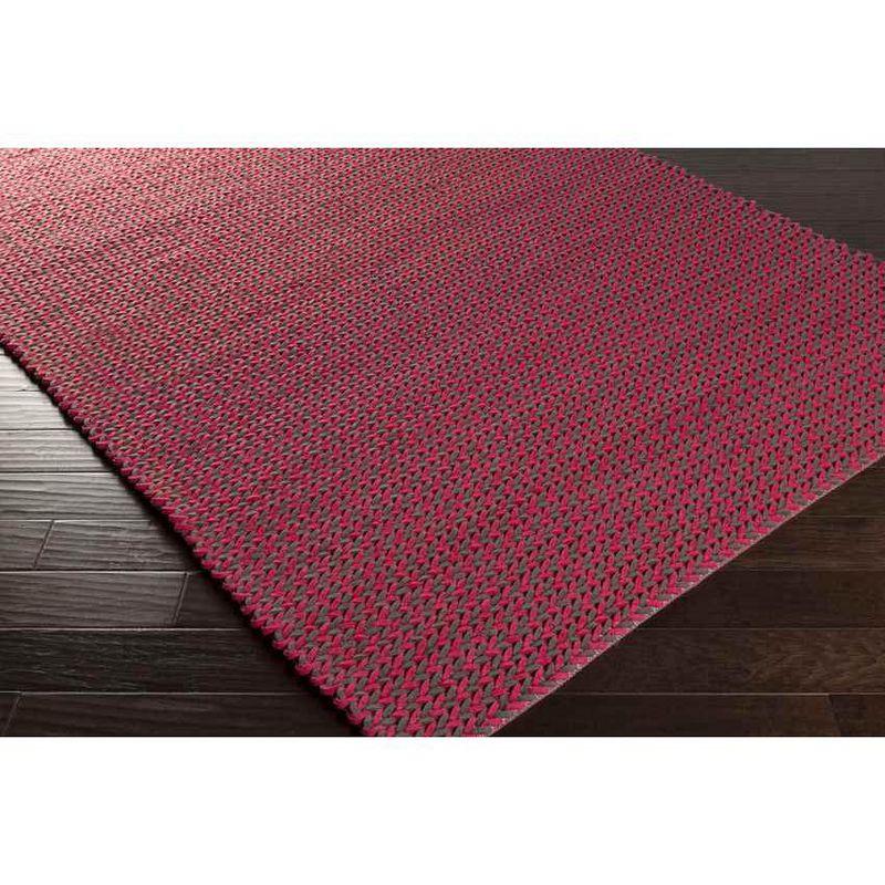 Holmes 2' x 3' Bright Pink Braided Wool Area Rug