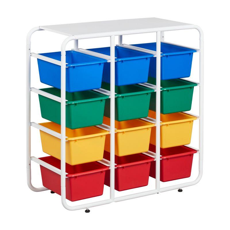 Primary Color Modular Kids Storage Rack with 12 Bins