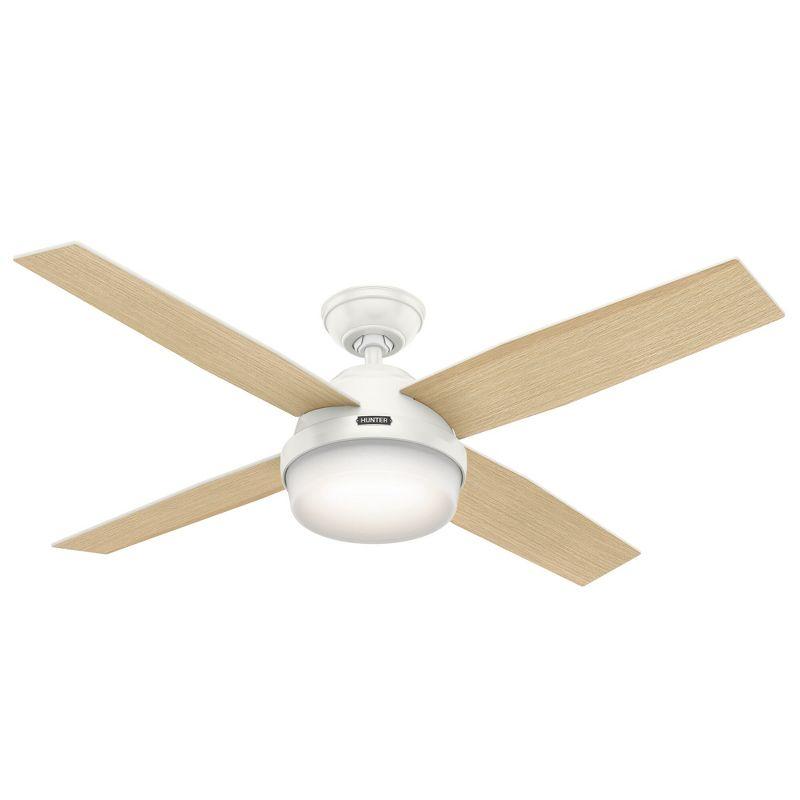 52" Dempsey 4 - Blade LED Standard Ceiling Fan with Remote Control and Light Kit Included