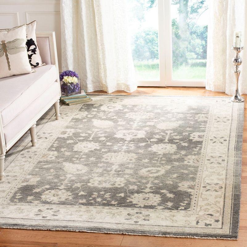 Ivory Elegance Hand-Knotted Wool Rectangular Rug, 9' x 12'