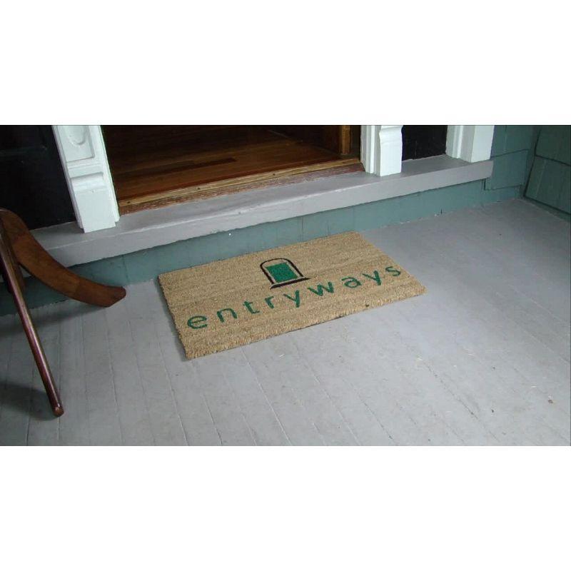 2' x 5' Fishbone Indoor/Outdoor Coir Doormat Black/Natural - Entryways