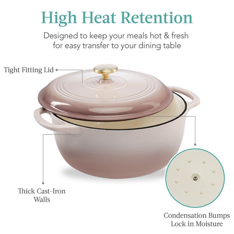 Best Choice Products Enamel Cast-Iron Dutch Oven, Heavy-Duty Cookware w/ Dual Handles, Lid