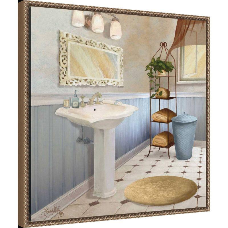 Amanti Art 22"x22" Sundance Bath II by Elizabeth Medley Framed Canvas Wall Art Print Bronze: Hand-Stretched, Lithograph, Polystyrene Frame