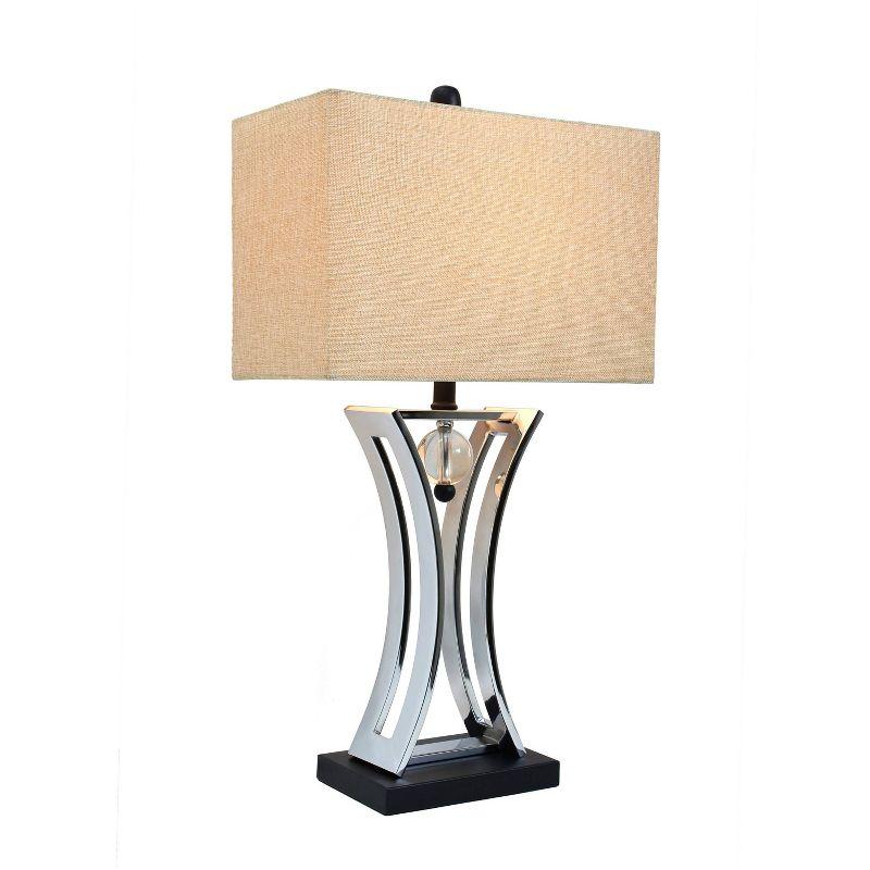 Chrome Executive Business Table Lamp Metallic Silver - Elegant Designs: Hourglass Pendulum, No Assembly Required, UL Listed