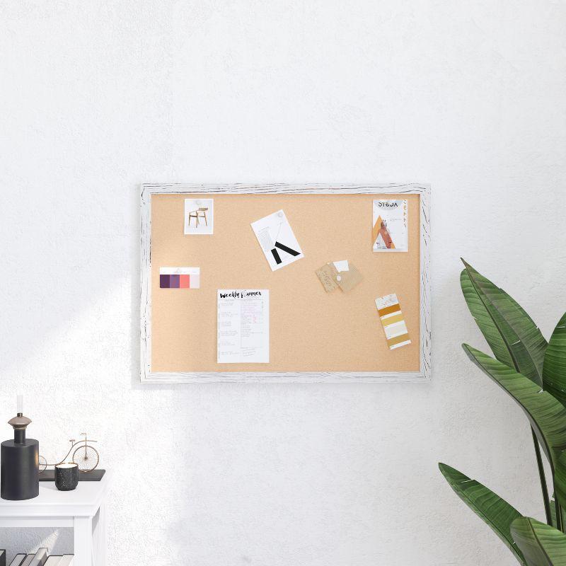 Merrick Lane Cork Display Board with Wooden Frame and Push Pins