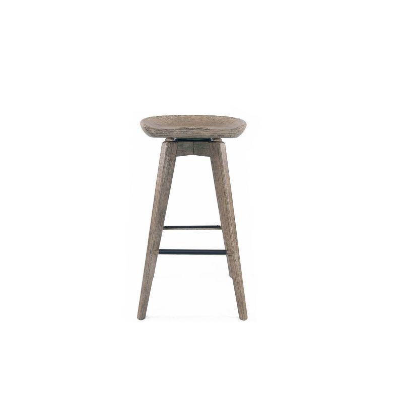 Barnwood Wire-Brush 29" Backless Swivel Saddle Stool