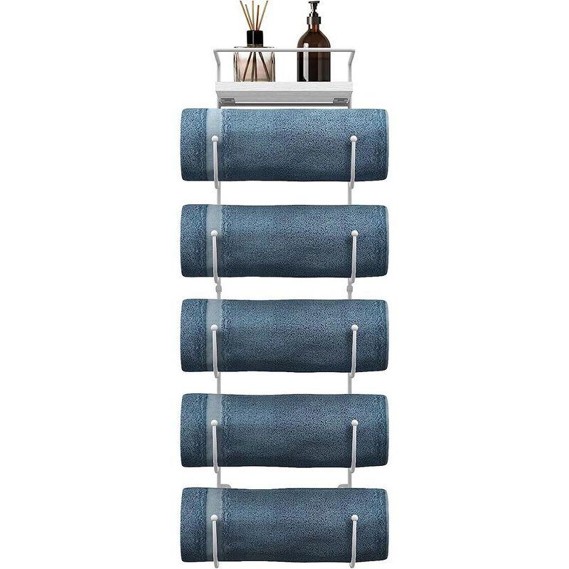Sorbus 5-Tier Wall Mounted Metal Towel Rack with Shelf