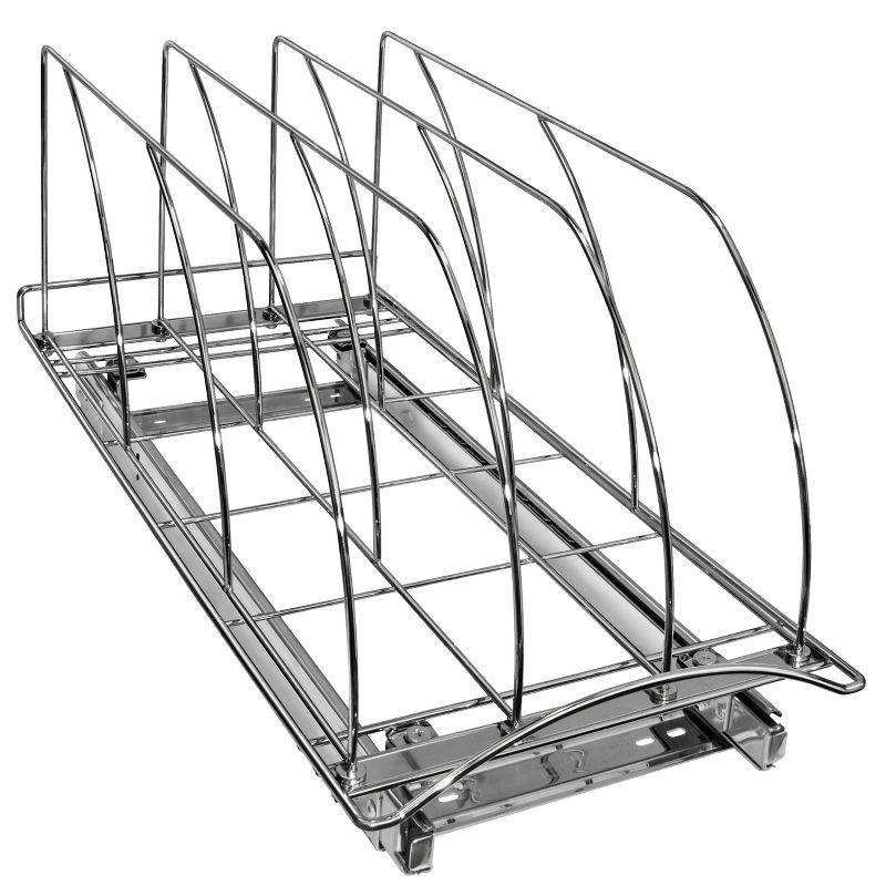 Lynk Professional Slide Out Cutting Board, Bakeware, and Tray Organizer - Pull Out Kitchen Cabinet Rack - 10" x 21": Kitchen Storage