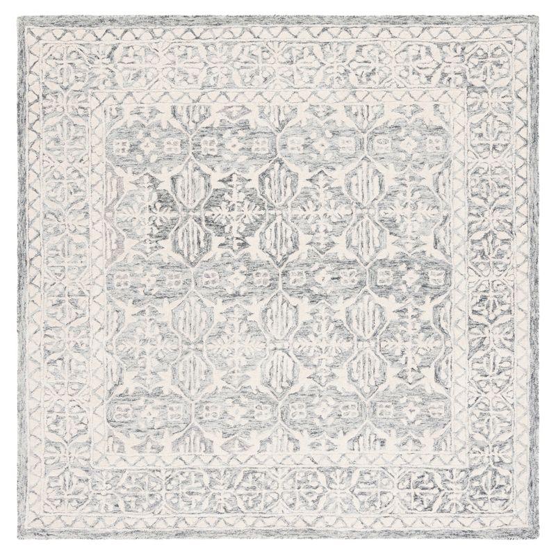 Metro MET903 Hand Tufted Indoor Area Rug - Dark Grey/Ivory - 6'x6' - Safavieh