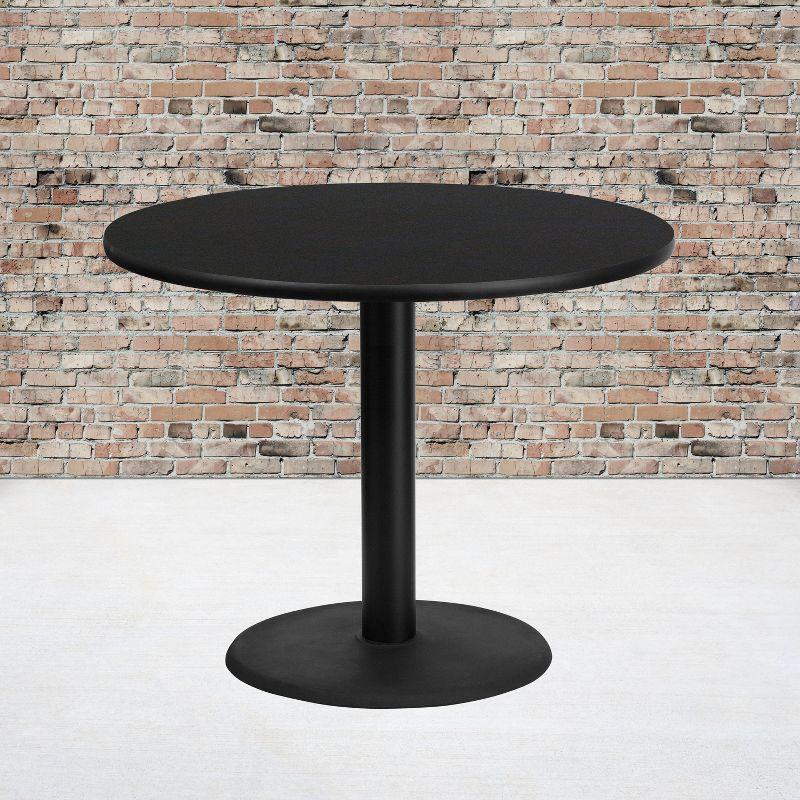 Flash Furniture 36'' Round Black Laminate Table Top with 24'' Round Table Height Base