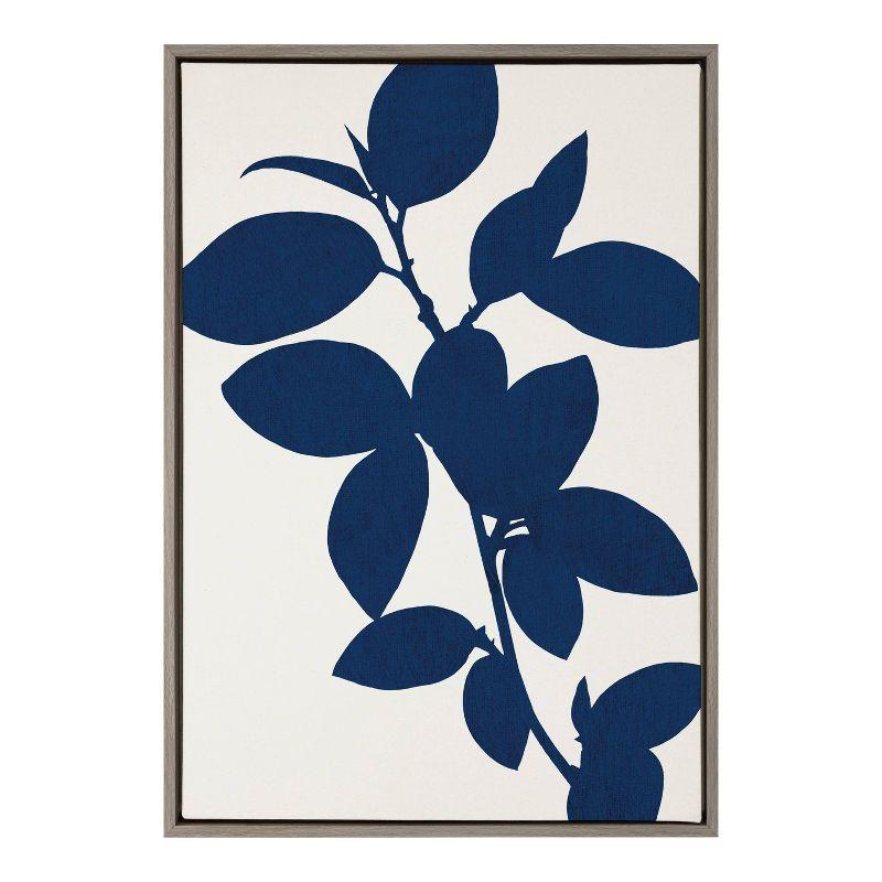 Sylvie Blue Botanical Framed Canvas Wall Art