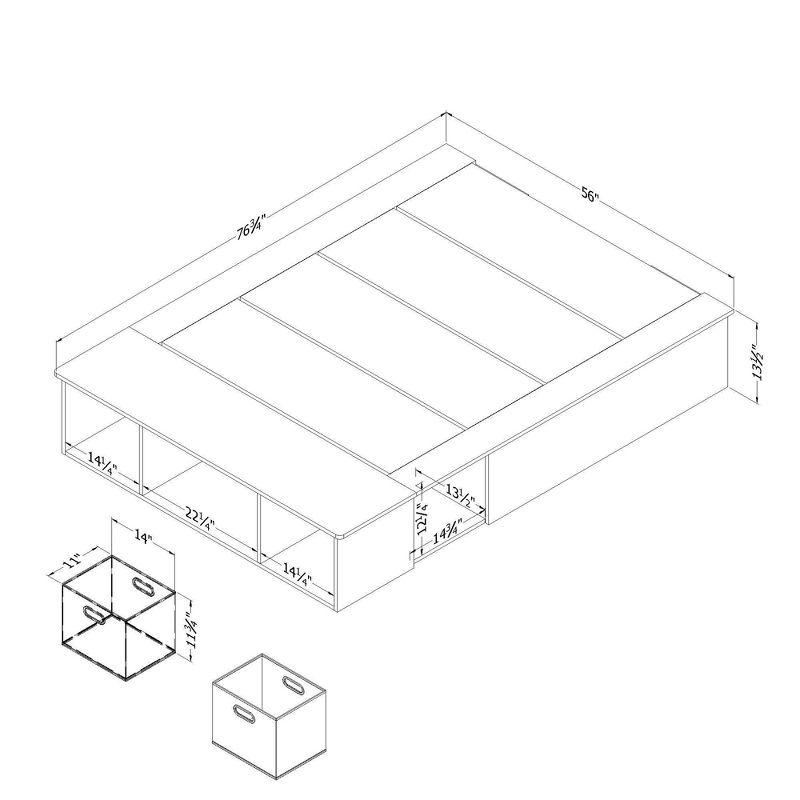 Vito Contemporary Storage Bed With Baskets