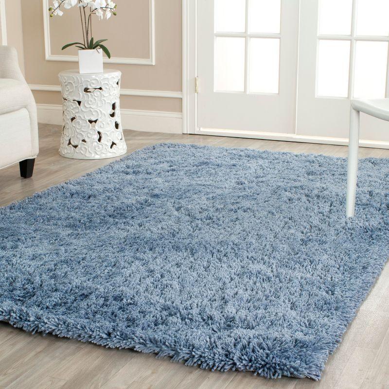 Sheep Shag SSG212 Hand Woven Area Rug - Aqua - 4'x6' - Safavieh.