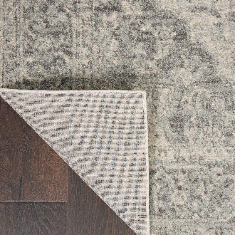 Nourison Tranquil Vintage Persian Center Medallion Area Rug Ivory Grey 5'3" x 7'3"