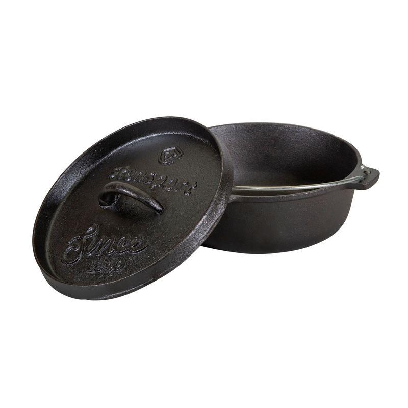 Stansport Stansport 2 QT Pre-Seasoned Cast Iron Dutch Oven Flat Bottom