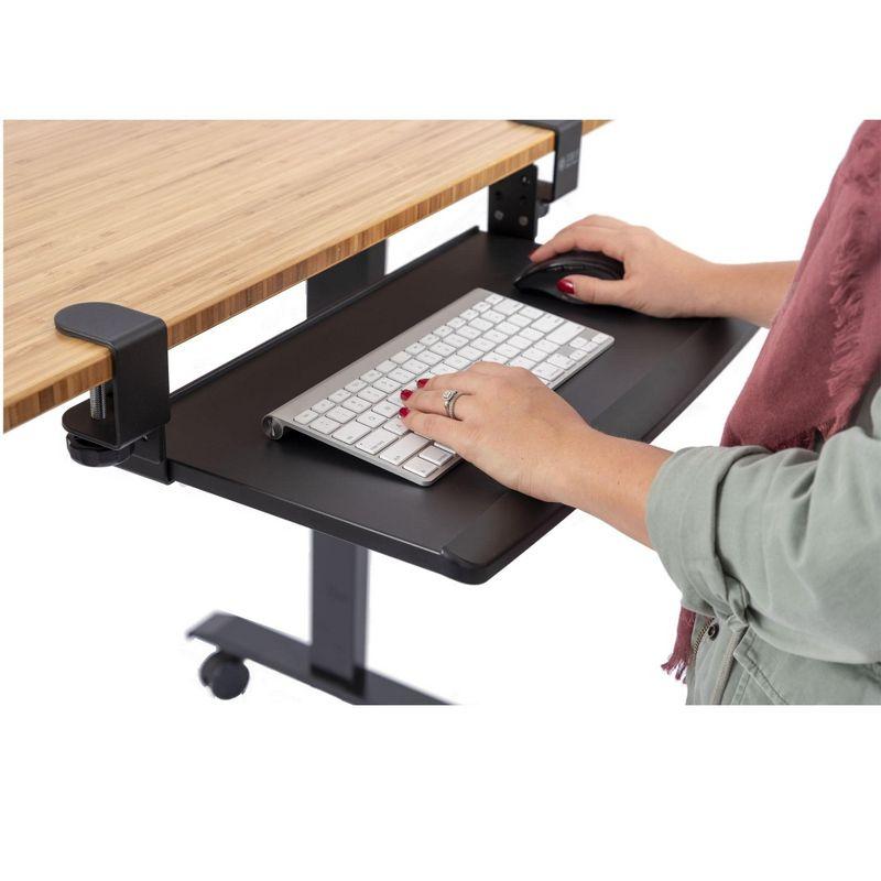 Stand Up Desk Store Clamp-On Retractable Adjustable Keyboard Tray / Under Desk Keyboard Tray | Increase Comfort And Usable Desk Space | For Desks Up To 1.5"