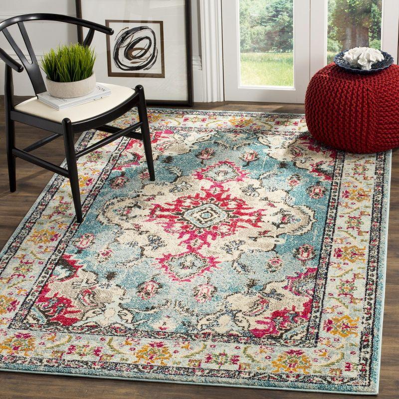 Bohemian Bliss Blue Medallion 36" Easy-Care Synthetic Area Rug