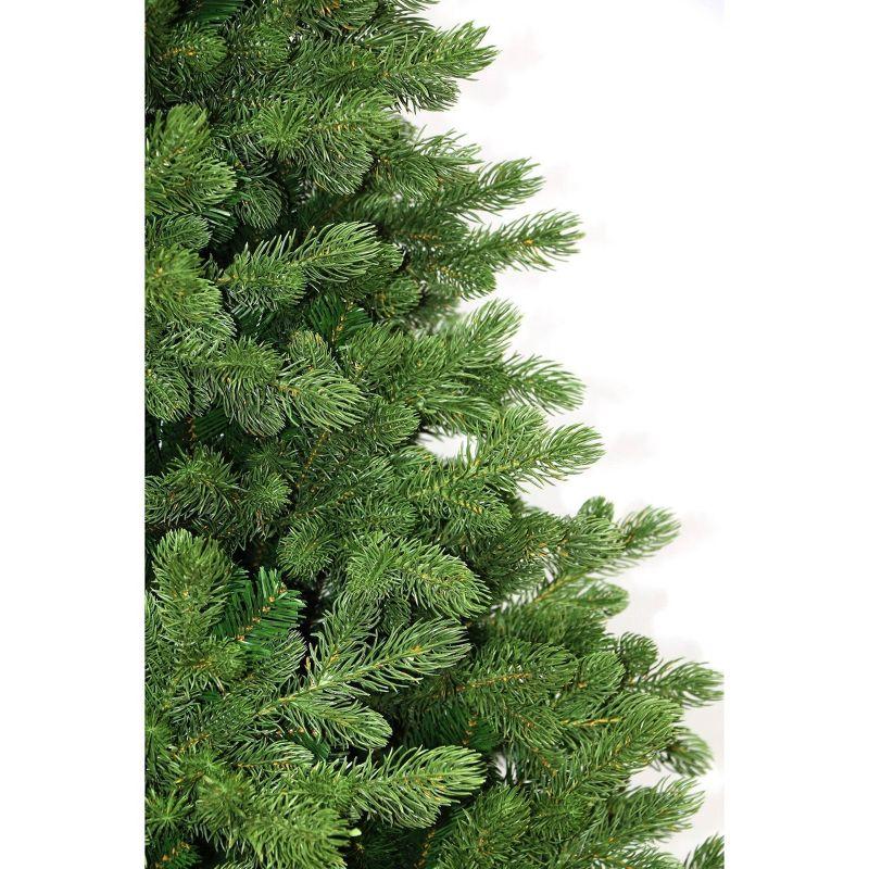 King of Christmas 7.5ft Cypress Spruce Artificial Christmas Tree Unlit, Hinged Xmas Trees with Metal Stand