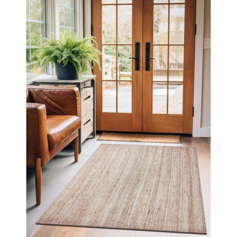 Unique Loom Braided Jute Collection Area Rug - Dhaka (10'  x 14' 1" Rectangle Natural)