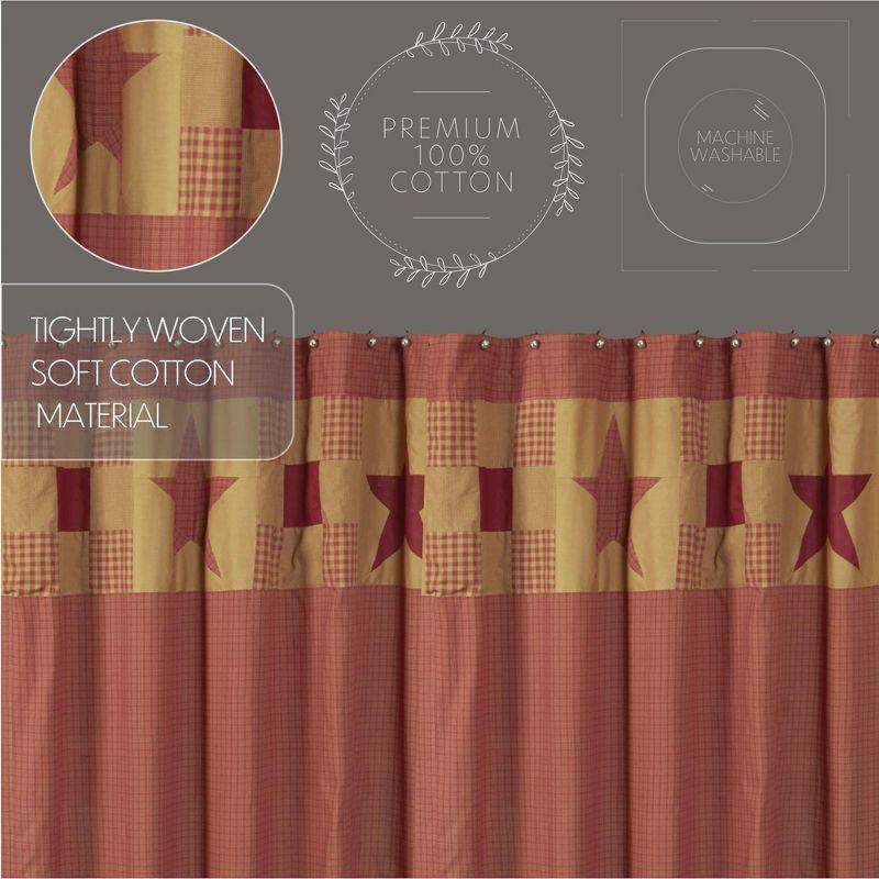 VHC Brands Ninepatch Star Cotton Shower Curtain