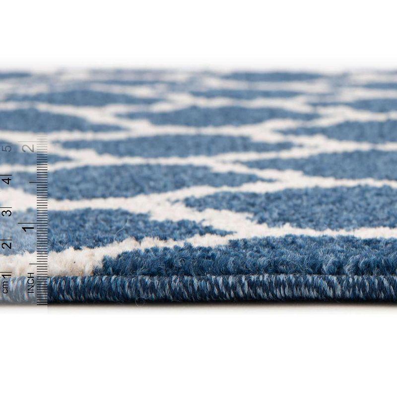 Unique Loom 4' 1 x 6' 1 Trellis Philadelphia Dark Blue Area Rug