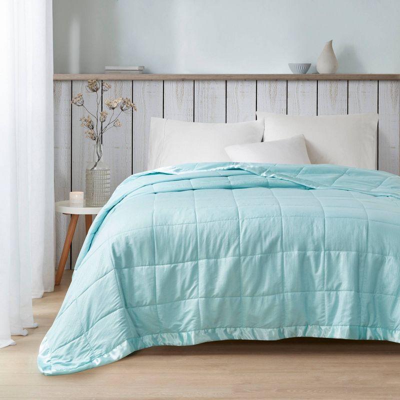 Madison Park Cambria Oversized Down Alternative Blanket with Satin Trim