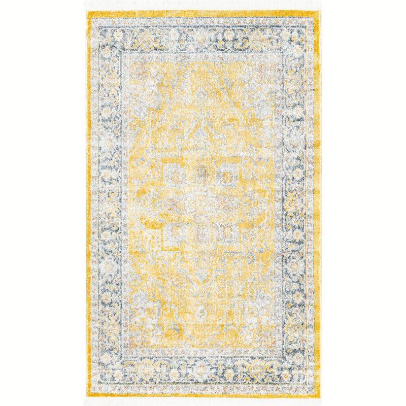 Unique Loom Baracoa Collection Area Rug - Prado (3' 3" x 5' 3" Rectangle Yellow/Ivory)