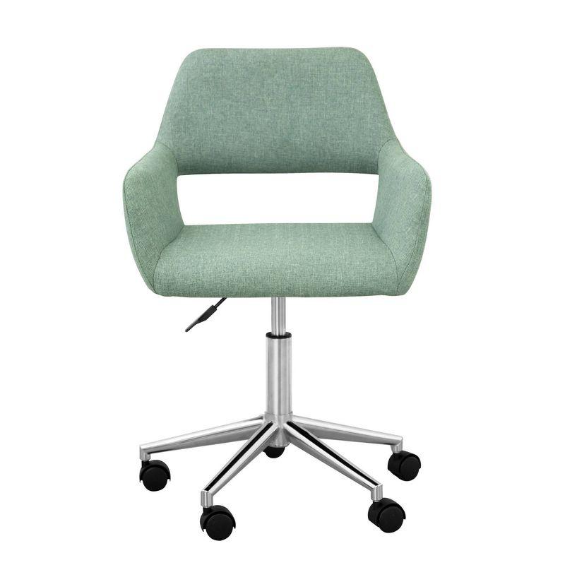 Mint Green Fabric Ergonomic Swivel Office Chair with Chrome Base