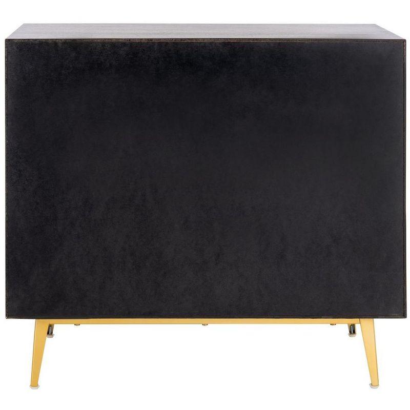 Katia 3 Drawer Chest - Walnut/Gold - Safavieh.
