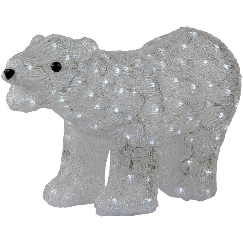 Northlight Lighted Commercial Grade Acrylic Polar Bear Outdoor Christmas Decoration - 28" - Pure White LED Lights