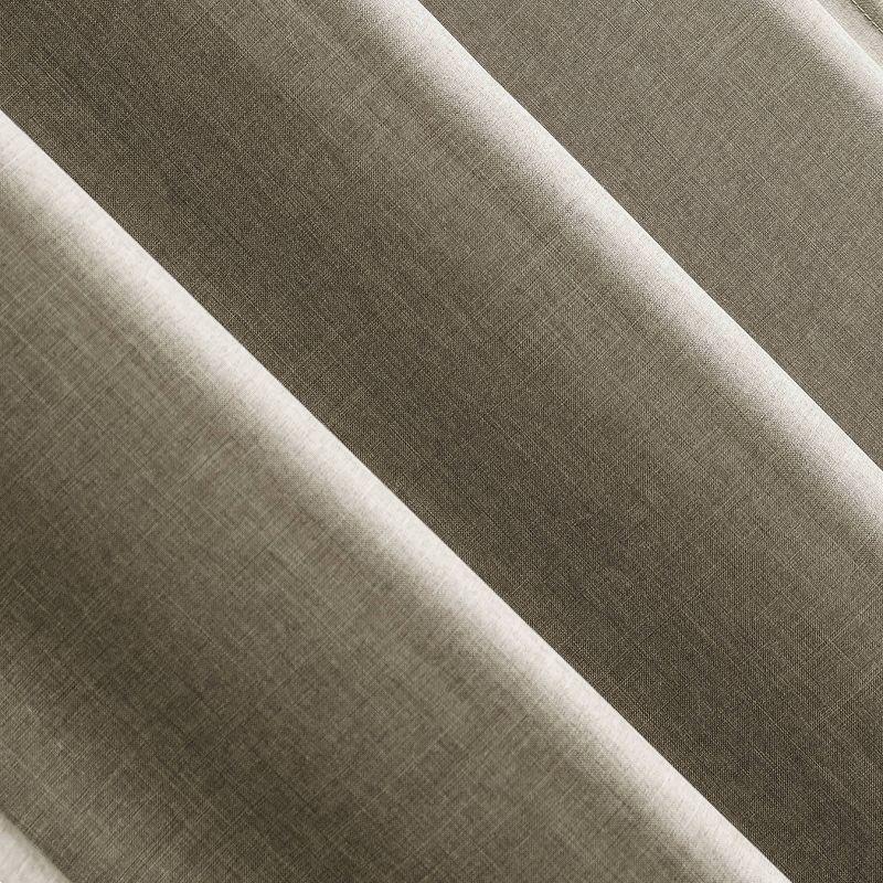 40"x84" No. 918 Light Filtering Semi-Sheer Joshua Heathered Texture Tab Top Curtain Panel Light Brown: Modern Indoor Curtain
