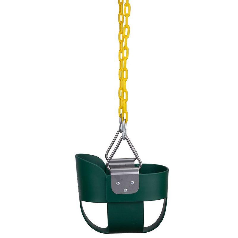 New Bounce Toddler/Baby Bucket Swing Seat - High Back Rust-Proof Swing - Green