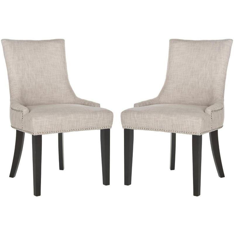 Lester 19''H Dining Chair (Set of 2)  Silver Nail Heads - Grey - Safavieh.