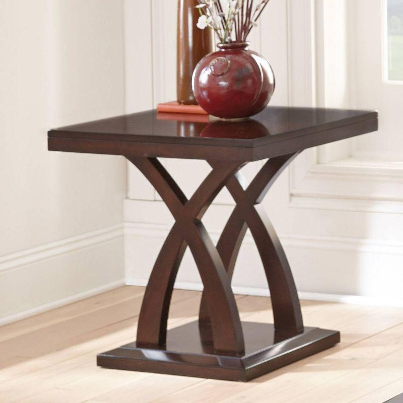 Jocelyn End Table Espresso Cherry - Steve Silver: Solid Wood, Square, 24" Height