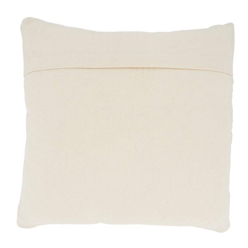 18"x18" Diamond Design Woven Square Pillow Cover Ivory - Saro Lifestyle: Bohemian Style, Zipper Closure