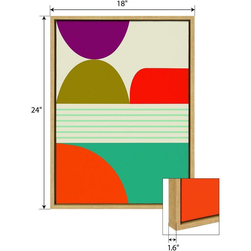 (Set of 2) 18" x 24" Sylvie Mid-Century Modern Patterns Framed Canvas Set Natural - Kate & Laurel All Things Decor