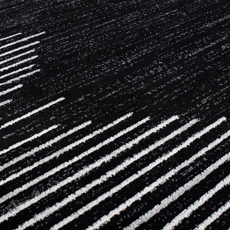 World Rug Gallery Area Rug Bohemian Stripe Jute Rug Carpets for Living Room Rugs for Sale - BLACK 6'6"X9'