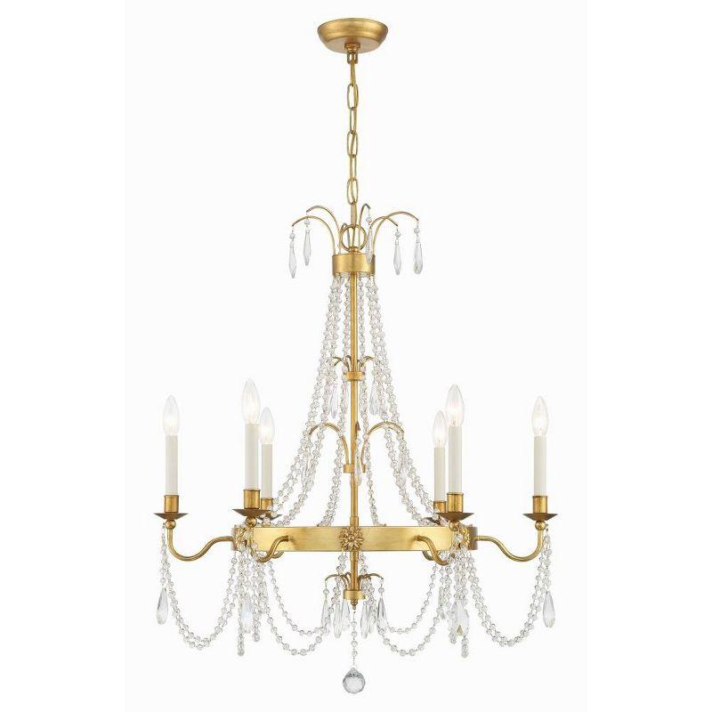 Maizey Antique Gold 6-Light Crystal Chandelier