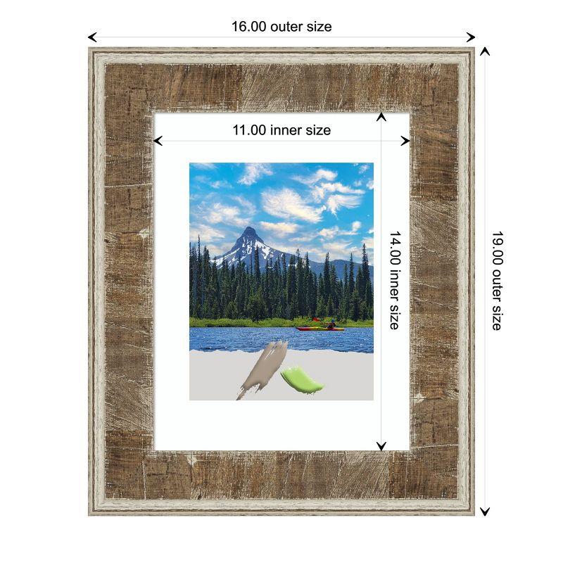Amanti Art Farmhouse Brown Narrow Wood Picture Frame Opening Size 11x14 in. (Matted To 8x10 in.)