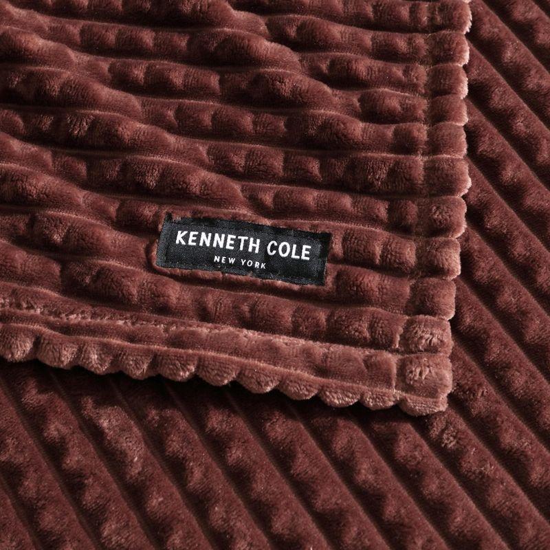 Kenneth Cole Textured Solid Plush Throw Blanket