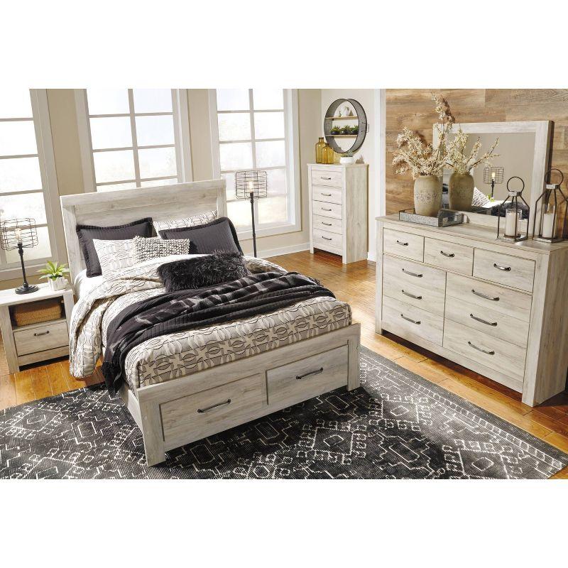 Bellaby 5 Drawer Chest White - Signature Design by Ashley: Farmhouse Style, Brushed Nickel-Tone Handles