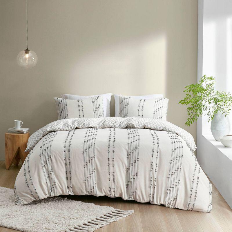 INK+IVY 3 Piece Cotton Jacquard Bedding Set